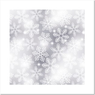 Snowflakes and lights Posters and Art